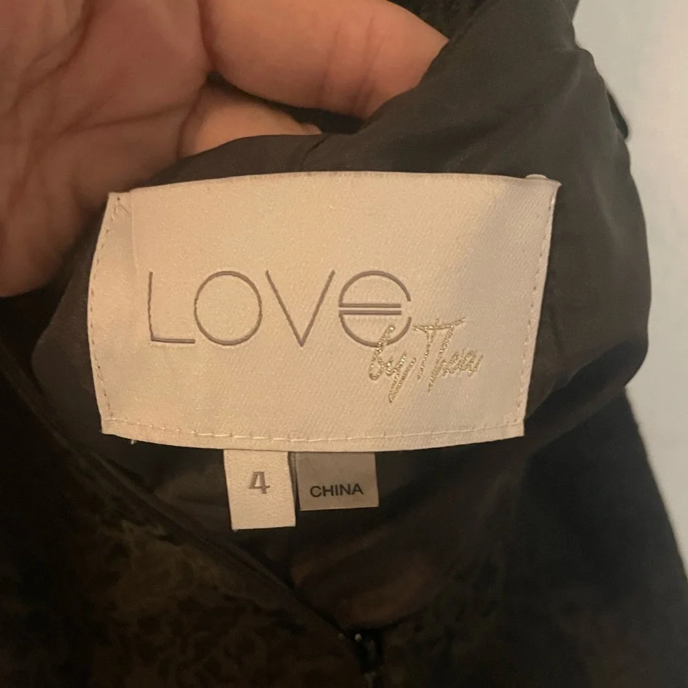 Love Theia Sleeveless Bow-Back Jacquard Mini Black Cocktail Dress Size 4 - Picture 12 of 16